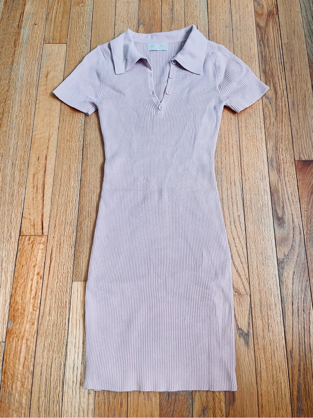 NWOT Rumor Ribbed Polo Sweater Dress Blush Pink S/XS